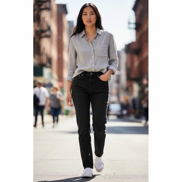 Reformation Women’s  Serena High Skinny Crop Jeans  Black  Stretch Size 28 - Picture 1 of 11